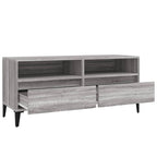 Meuble TV Gris Moderne Effet Chêne et Métal - 100 cm-Mon Meuble TV-100 cm-1-34.5 cm-8