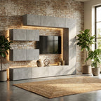 meuble-tv-gris-mural-effet-beton-7-pieces-decor