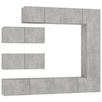 Meuble TV Gris Mural Effet Béton - 7 Pièces-Mon Meuble TV-2