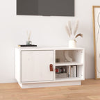 Meuble TV Gris Noir en Pin Massif - 70 cm-Mon Meuble TV-Blanc-1-11