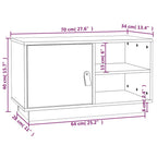Meuble TV Gris Noir en Pin Massif - 70 cm-Mon Meuble TV-Gris-1-10