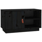 Meuble TV Gris Noir en Pin Massif - 70 cm-Mon Meuble TV-Gris-1-2