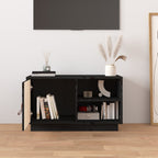 Meuble TV Gris Noir en Pin Massif - 70 cm-Mon Meuble TV-Gris-1-3