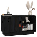Meuble TV Gris Noir en Pin Massif - 70 cm-Mon Meuble TV-Gris-1-4