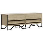 Meuble TV Gris Sable Effet Chêne et Métal - 122 cm-Mon Meuble TV-Chêne sonoma-1-6