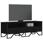 Meuble TV Gris Sable Effet Chêne et Métal - 122 cm-Mon Meuble TV-Noir-1-14