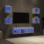 Meuble TV Gris Taupe Effet Chêne - 7 Pièces-Mon Meuble TV-Blanc-7-15