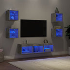 Meuble TV Gris Taupe Effet Chêne - 7 Pièces-Mon Meuble TV-Gris béton-7-14