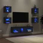 Meuble TV Gris Taupe Effet Chêne - 7 Pièces-Mon Meuble TV-Noir-7-13