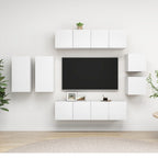 Meuble TV Haut Effet Béton - 8 Pièces-Mon Meuble TV-Blanc-60 cm-18
