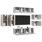 Meuble TV Haut Effet Béton - 8 Pièces-Mon Meuble TV-Gris béton-60 cm-3
