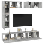 Meuble TV Haut Effet Béton - 8 Pièces-Mon Meuble TV-Gris béton-60 cm-4