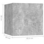 Meuble TV Haut Effet Béton - 8 Pièces-Mon Meuble TV-Gris béton-60 cm-9