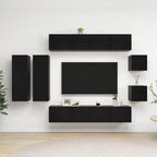 Meuble TV Haut Effet Béton - 8 Pièces-Mon Meuble TV-Noir-80 cm-13