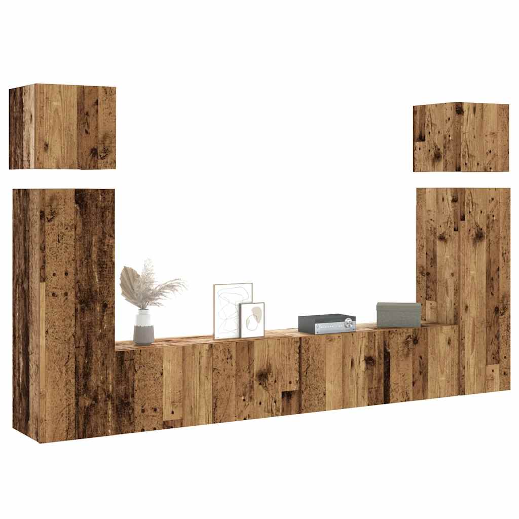 Meuble TV Haut Effet Béton - 8 Pièces-Mon Meuble TV-Vieux bois-80 cm-17