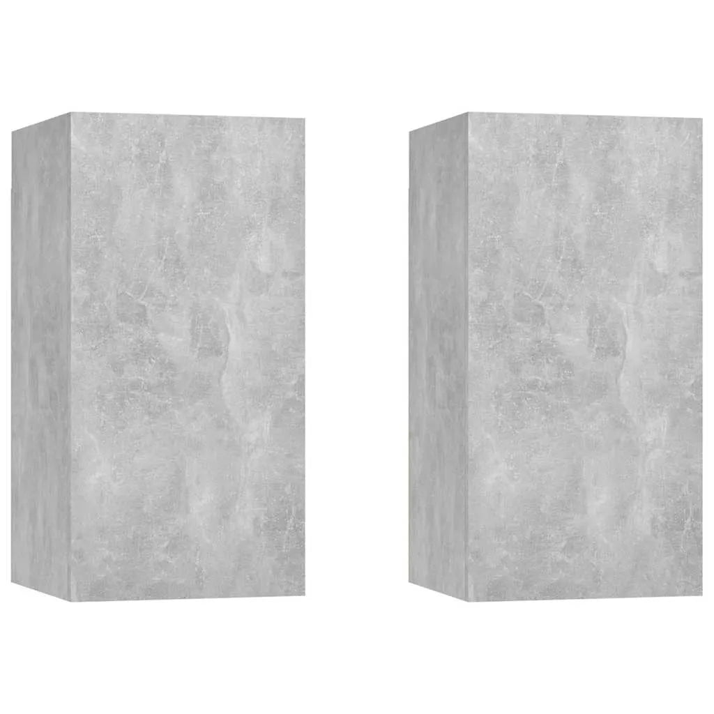 Meuble TV Haut Gris Béton - Lot de 2-Mon Meuble TV-1