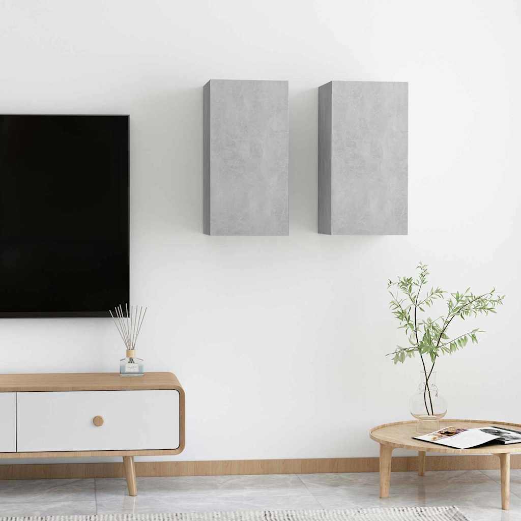 Meuble TV Haut Gris Béton - Lot de 2-Mon Meuble TV-2