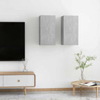 Meuble TV Haut Gris Béton - Lot de 2-Mon Meuble TV-2