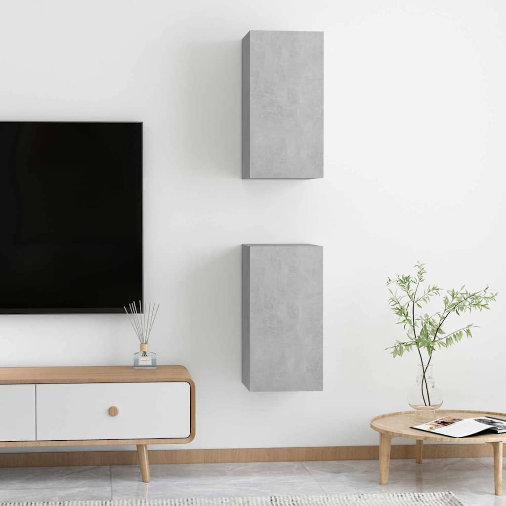 Meuble TV Haut Gris Béton - Lot de 2-Mon Meuble TV-4