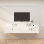 Meuble TV Haut Industriel Effet Sonoma Gris - 3 Pièces-Mon Meuble TV-Blanc-100 cm-2-24