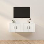 Meuble TV Haut Industriel Effet Sonoma Gris - 3 Pièces-Mon Meuble TV-Blanc-57 cm-2-28