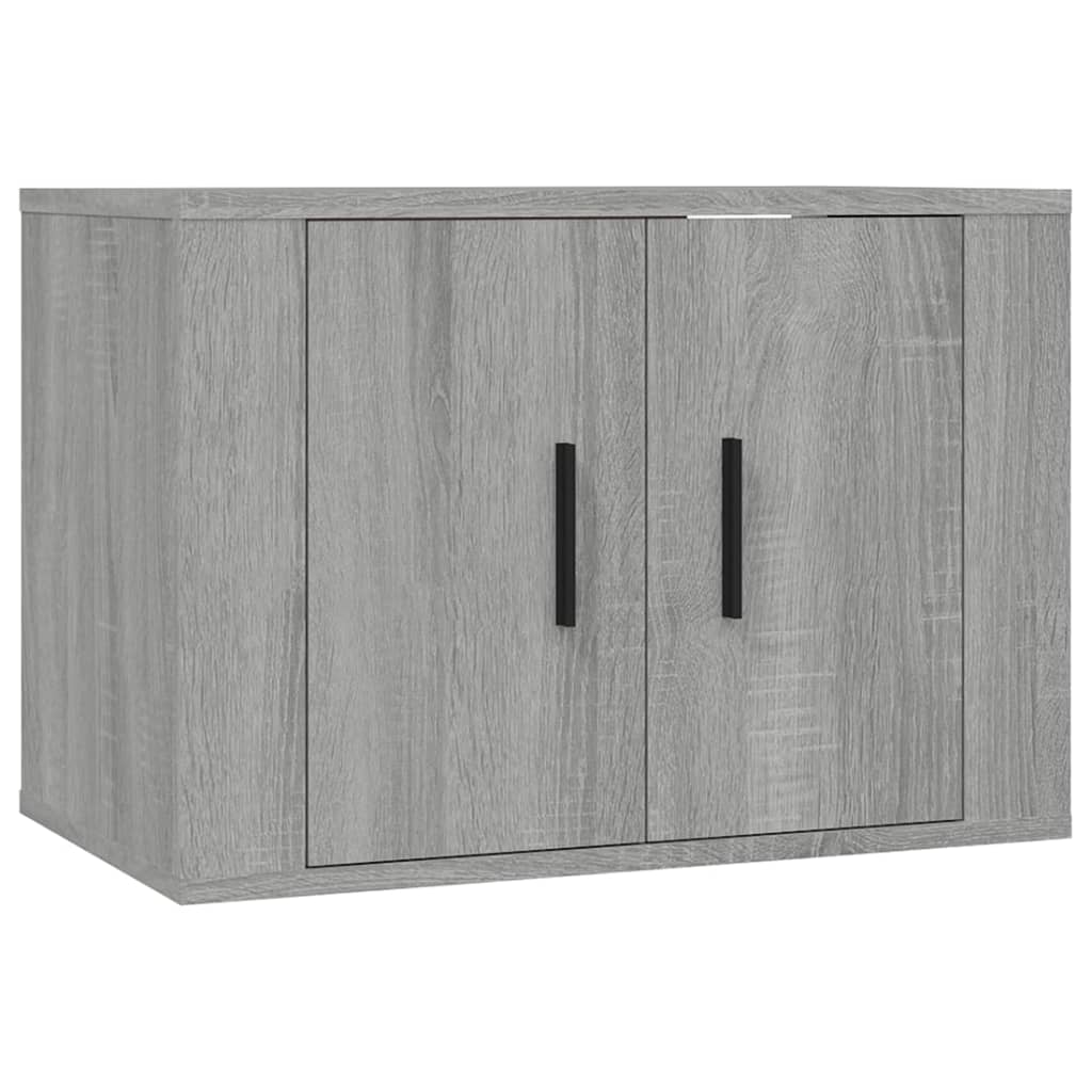 Meuble TV Haut Industriel Effet Sonoma Gris - 3 Pièces-Mon Meuble TV-Blanc-57 cm-2-4