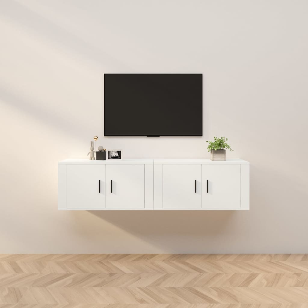 Meuble TV Haut Industriel Effet Sonoma Gris - 3 Pièces-Mon Meuble TV-Blanc-80 cm-2-37