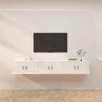 Meuble TV Haut Industriel Effet Sonoma Gris - 3 Pièces-Mon Meuble TV-Blanc brillant-80 cm-3-47