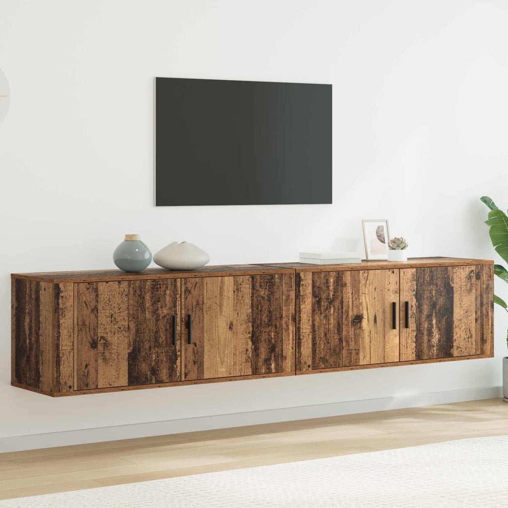 Meuble TV Haut Industriel Effet Sonoma Gris - 3 Pièces-Mon Meuble TV-Bois ancien-100 cm-2-16
