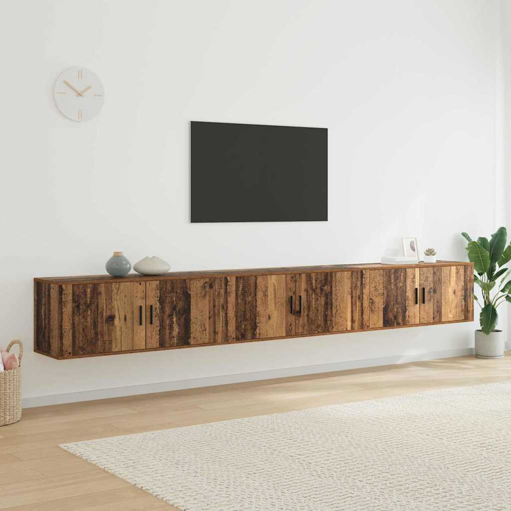 Meuble TV Haut Industriel Effet Sonoma Gris - 3 Pièces-Mon Meuble TV-Bois ancien-100 cm-3-19