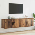 Meuble TV Haut Industriel Effet Sonoma Gris - 3 Pièces-Mon Meuble TV-Bois ancien-80 cm-2-11