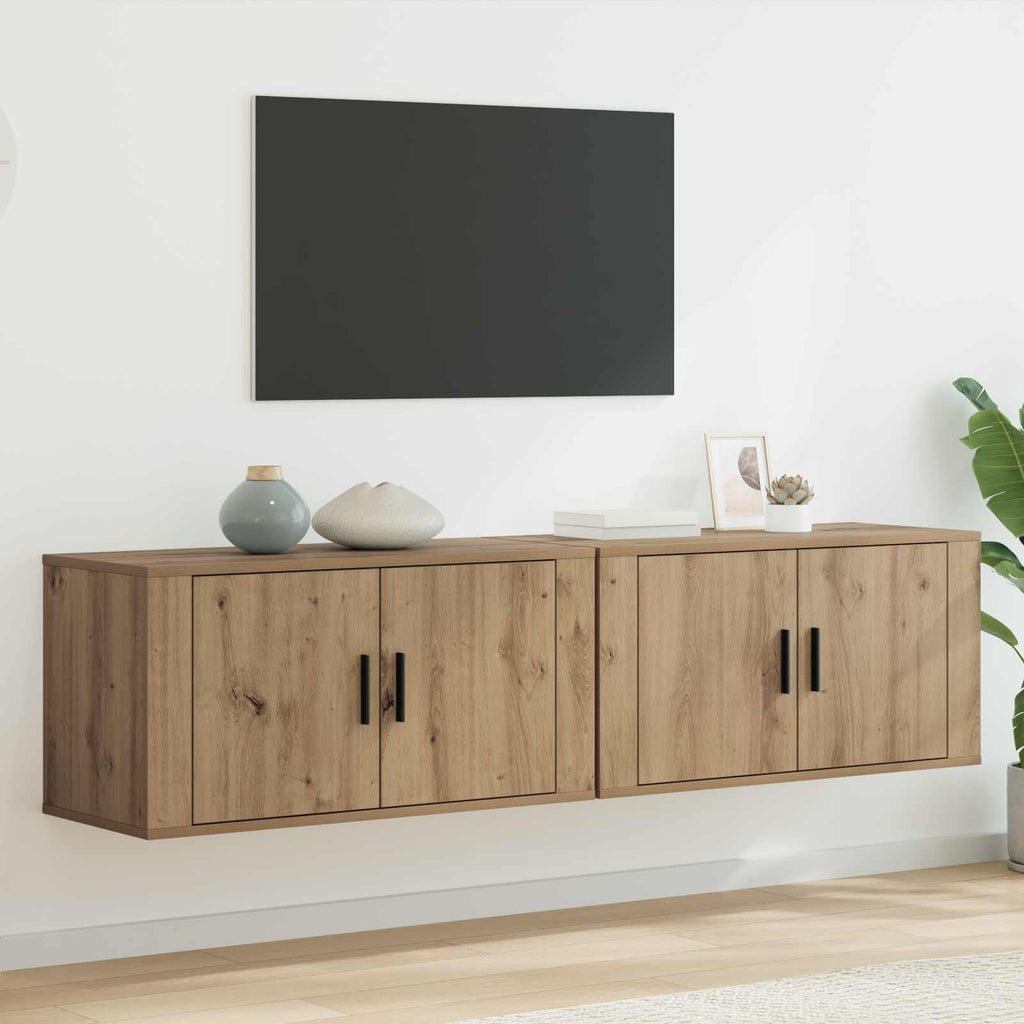 Meuble TV Haut Industriel Effet Sonoma Gris - 3 Pièces-Mon Meuble TV-chêne artisanal-80 cm-2-17