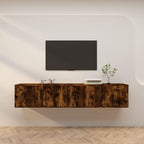 Meuble TV Haut Industriel Effet Sonoma Gris - 3 Pièces-Mon Meuble TV-Chêne fumé-100 cm-2-23