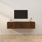 Meuble TV Haut Industriel Effet Sonoma Gris - 3 Pièces-Mon Meuble TV-Chêne marron-57 cm-3-42