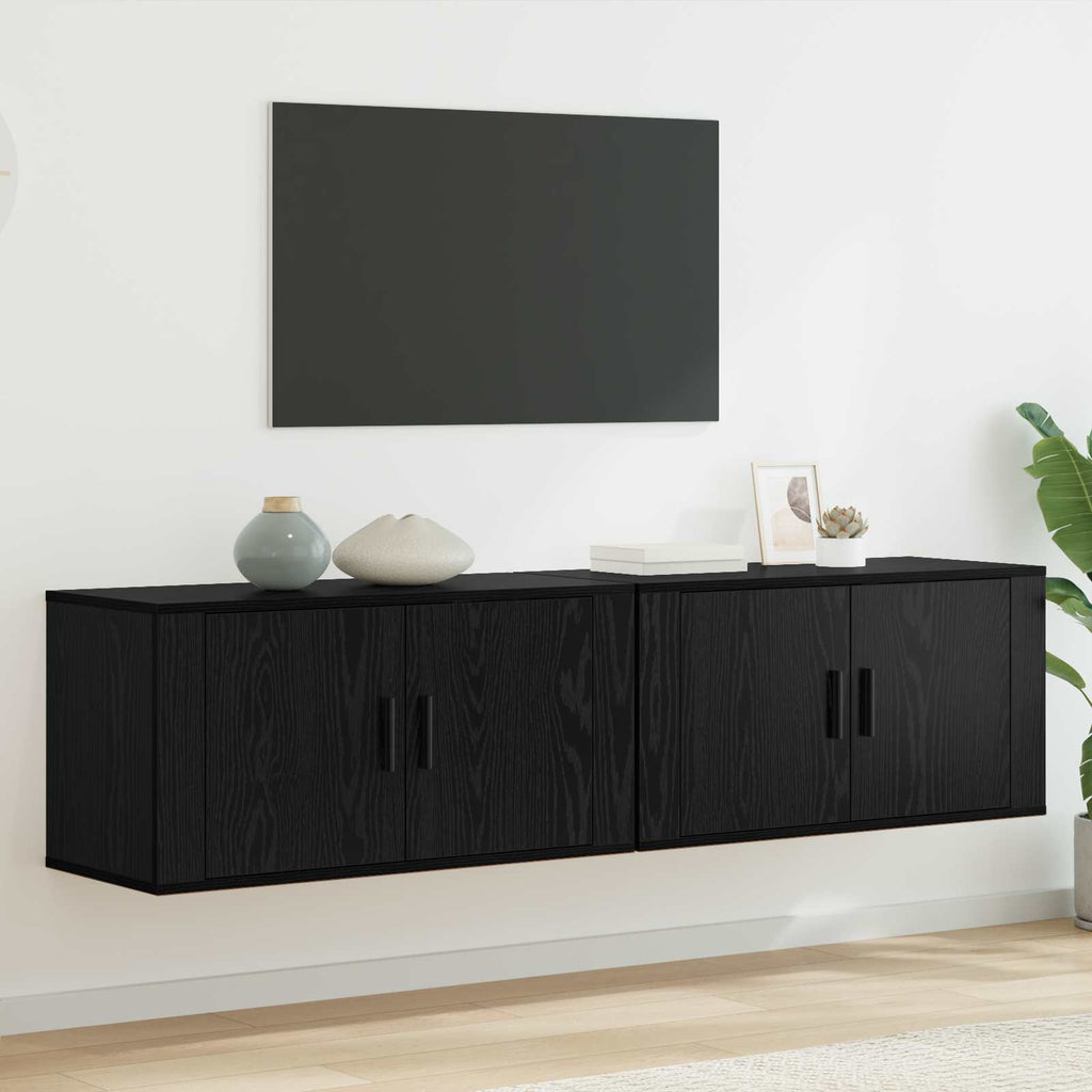 Meuble TV Haut Industriel Effet Sonoma Gris - 3 Pièces-Mon Meuble TV-Chêne noir-80 cm-2-12