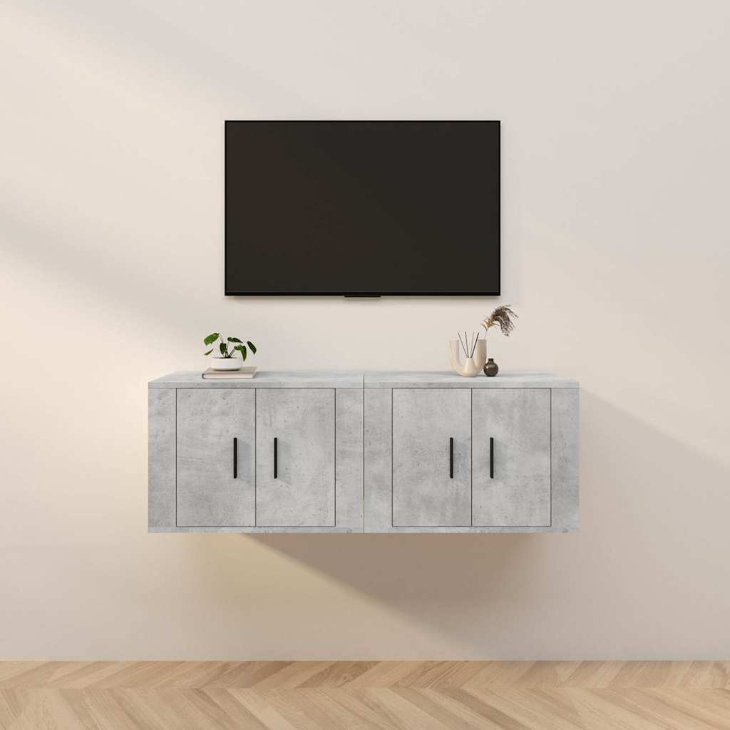 Meuble TV Haut Industriel Effet Sonoma Gris - 3 Pièces-Mon Meuble TV-Gris béton-57 cm-2-26