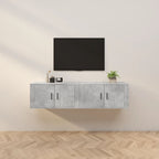 Meuble TV Haut Industriel Effet Sonoma Gris - 3 Pièces-Mon Meuble TV-Gris béton-80 cm-2-35