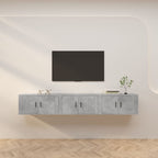 Meuble TV Haut Industriel Effet Sonoma Gris - 3 Pièces-Mon Meuble TV-Gris béton-80 cm-3-43