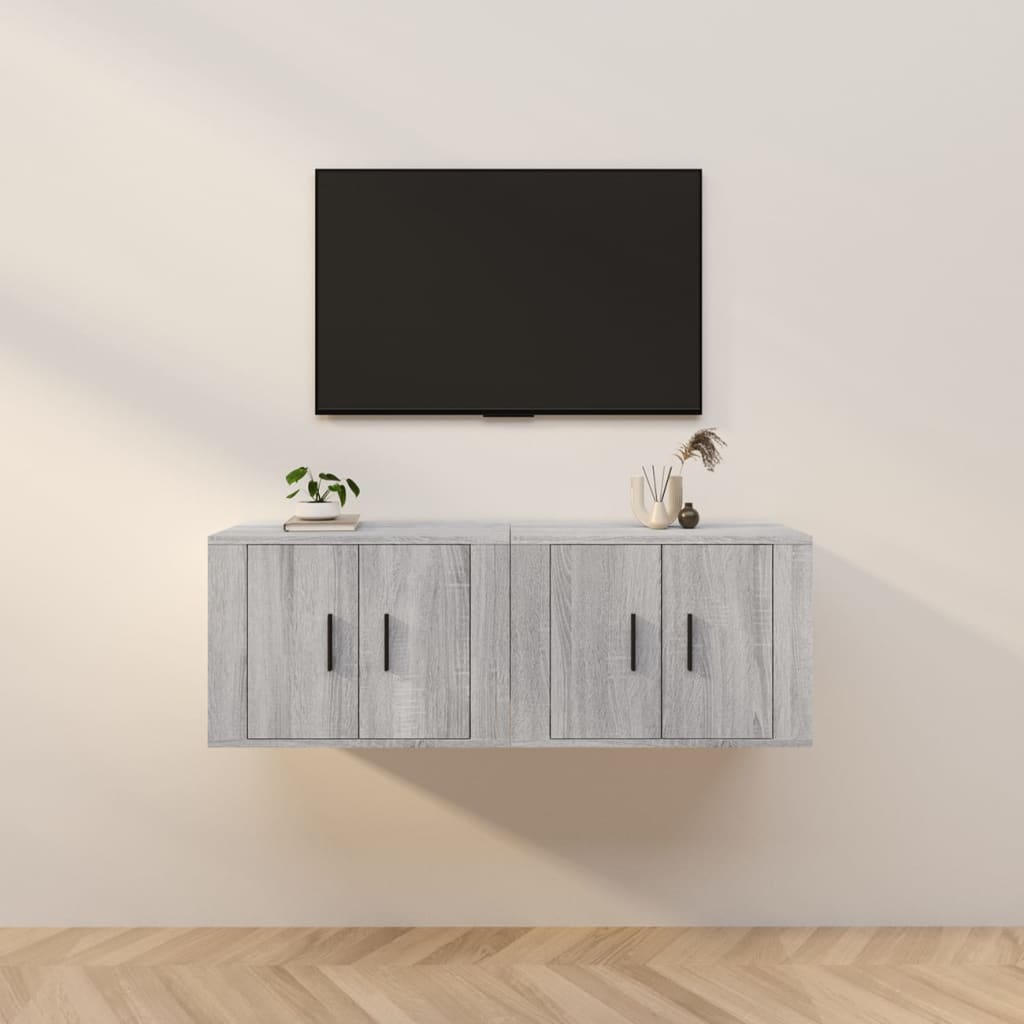 Meuble TV Haut Industriel Effet Sonoma Gris - 3 Pièces-Mon Meuble TV-Sonoma gris-57 cm-2-27