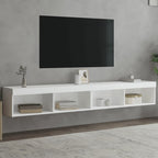 Meuble TV Haut LED Blanc - 160 cm-Mon Meuble TV-Blanc-100 cm-2-45
