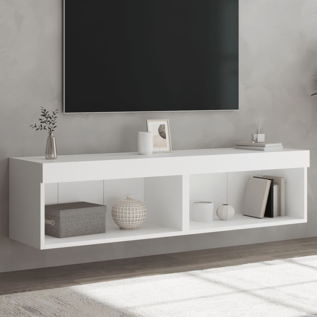 Meuble TV Haut LED Blanc - 160 cm-Mon Meuble TV-Blanc-60 cm-2-48