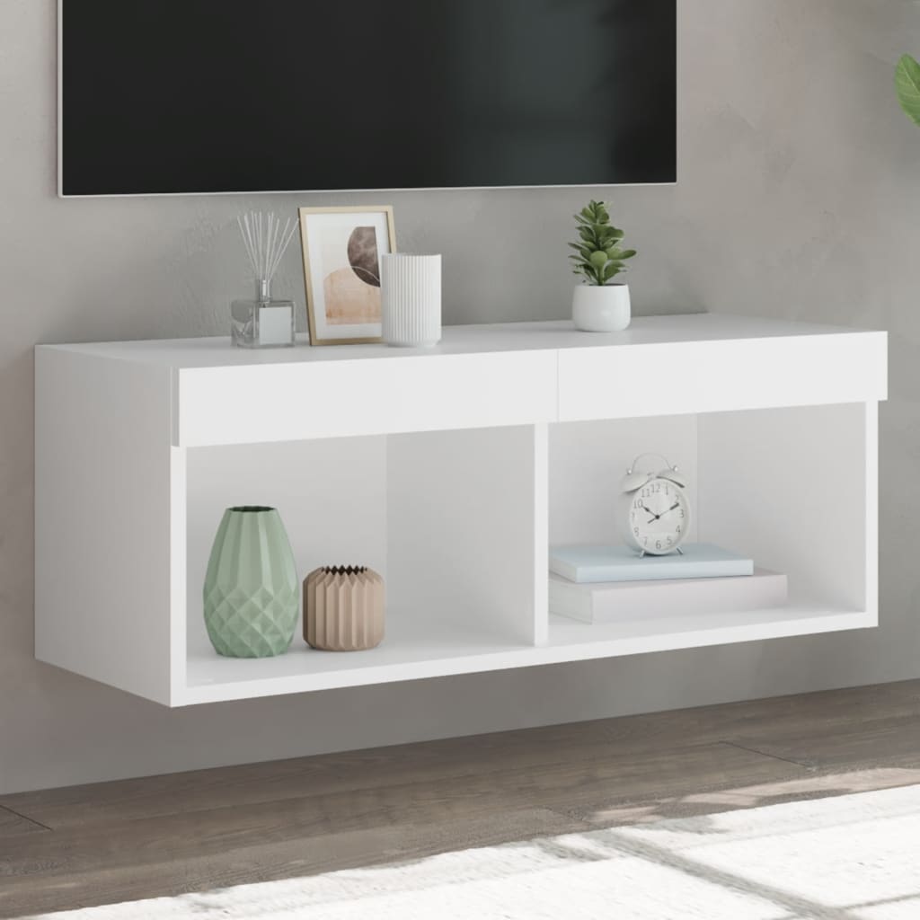Meuble TV Haut LED Blanc - 160 cm-Mon Meuble TV-Blanc-80 cm-1-38