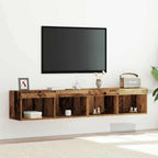 Meuble TV Haut LED Blanc - 160 cm-Mon Meuble TV-Bois ancien-80 cm-2-21