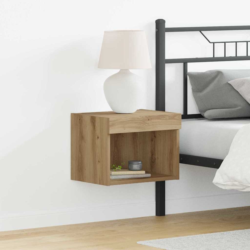Meuble TV Haut LED Blanc - 160 cm-Mon Meuble TV-chêne artisanal-40 cm-2-13