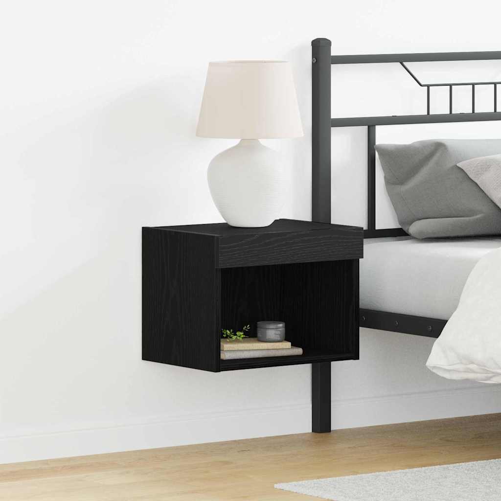 Meuble TV Haut LED Blanc - 160 cm-Mon Meuble TV-Chêne noir-40 cm-2-18