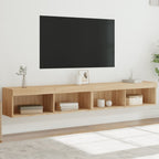 Meuble TV Haut LED Blanc - 160 cm-Mon Meuble TV-Chêne sonoma-100 cm-2-43
