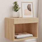 Meuble TV Haut LED Blanc - 160 cm-Mon Meuble TV-Chêne sonoma-40 cm-1-58