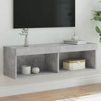 Meuble TV Haut LED Blanc - 160 cm-Mon Meuble TV-Gris béton-100 cm-1-27