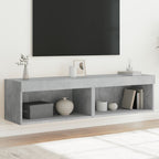 Meuble TV Haut LED Blanc - 160 cm-Mon Meuble TV-Gris béton-60 cm-2-50