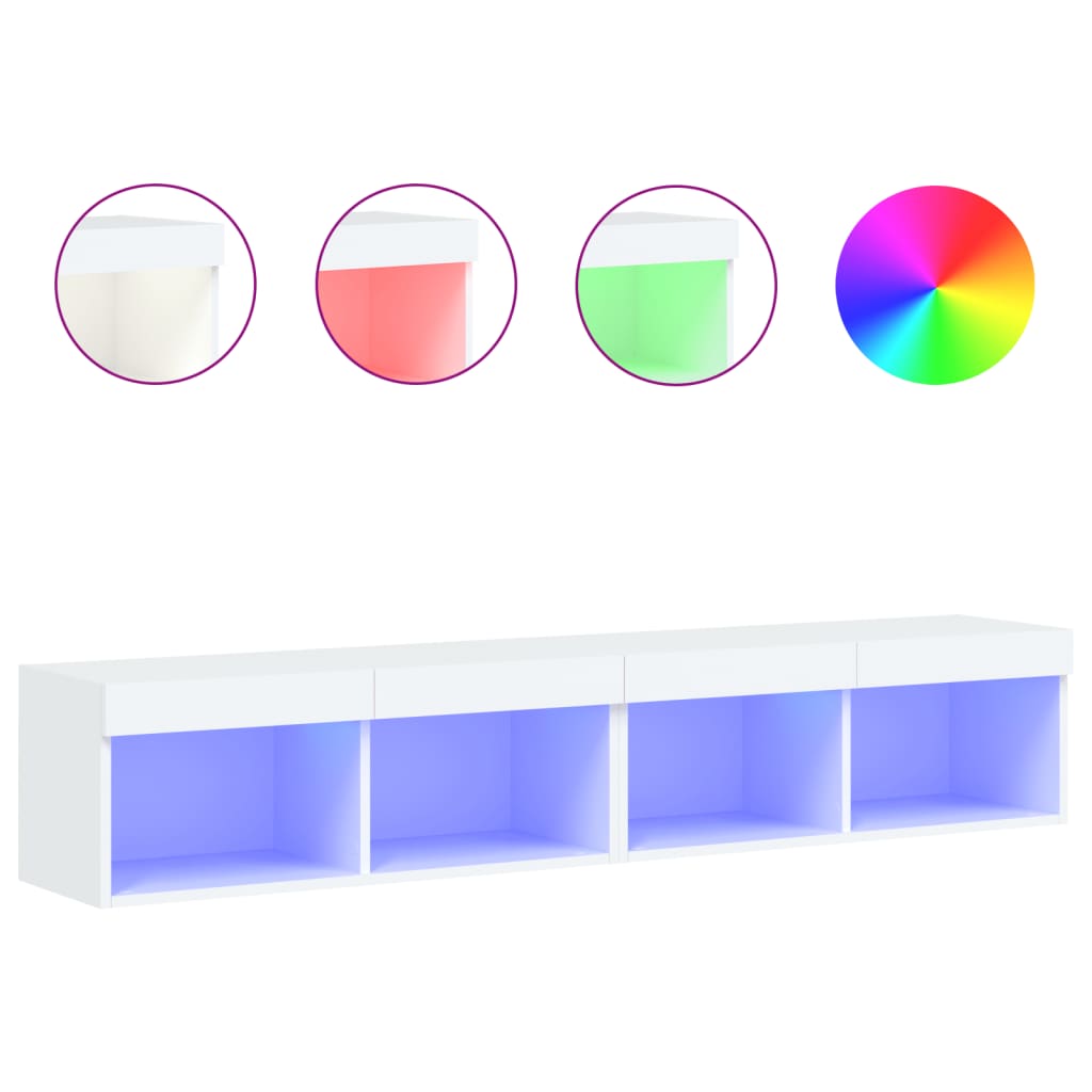 Meuble TV Haut LED Blanc - 160 cm-Mon Meuble TV-Gris béton-80 cm-2-2